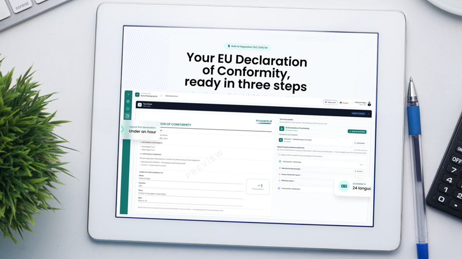 EasyDoC vereenvoudigt PPWR: EU-verklaring in 3 stappen voor kmo's
