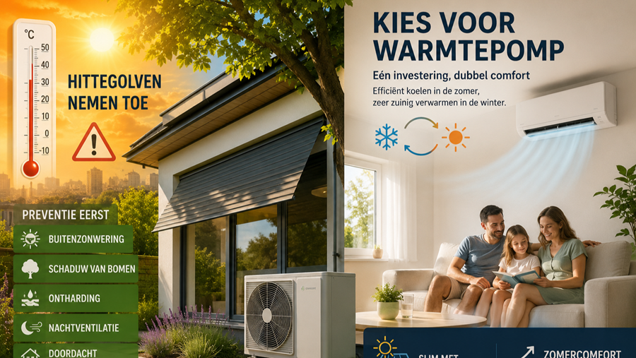 Hittegolven nemen toe: kies bij koeling meteen voor de warmtepomp
